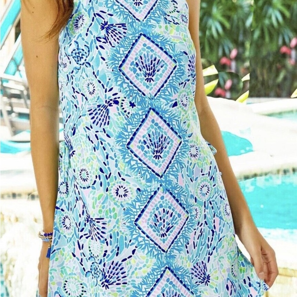 Lilly Pulitzer Pearl Blue Ibiza Chain Strap Romper